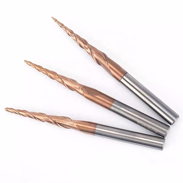 2 Pcs R0.5 Tapered Ball Nose End Mill 2 Flutes TiAIN Coated For CNC Cutting
