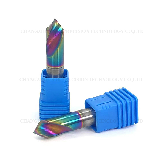 Carbide 60° 90° 120° DLC Coated Chamfer End Mill For Aluminum HRC55