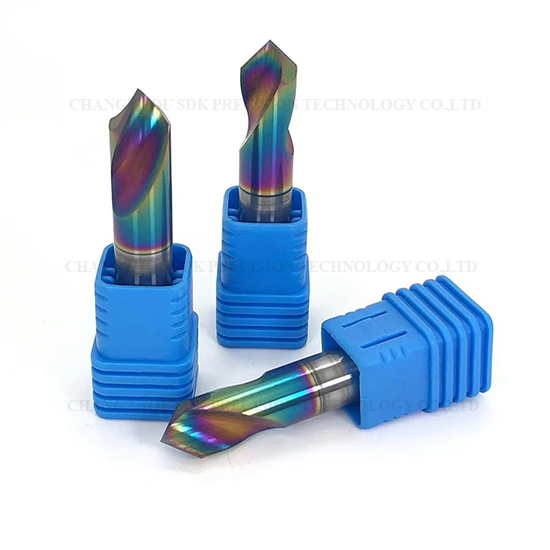 Carbide 60° 90° 120° DLC Coated Chamfer End Mill For Aluminum HRC55